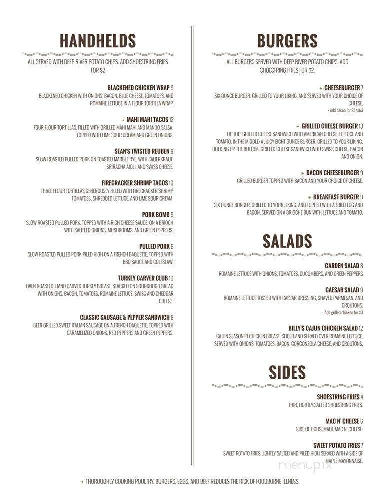 Cold Creek Tavern - Ellington, CT menu_pic