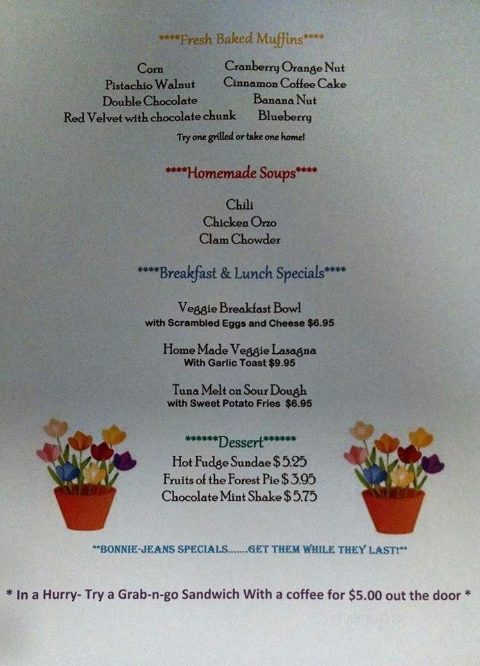 Bonnie Jean's Kitchen - Stafford, CT menu_pic