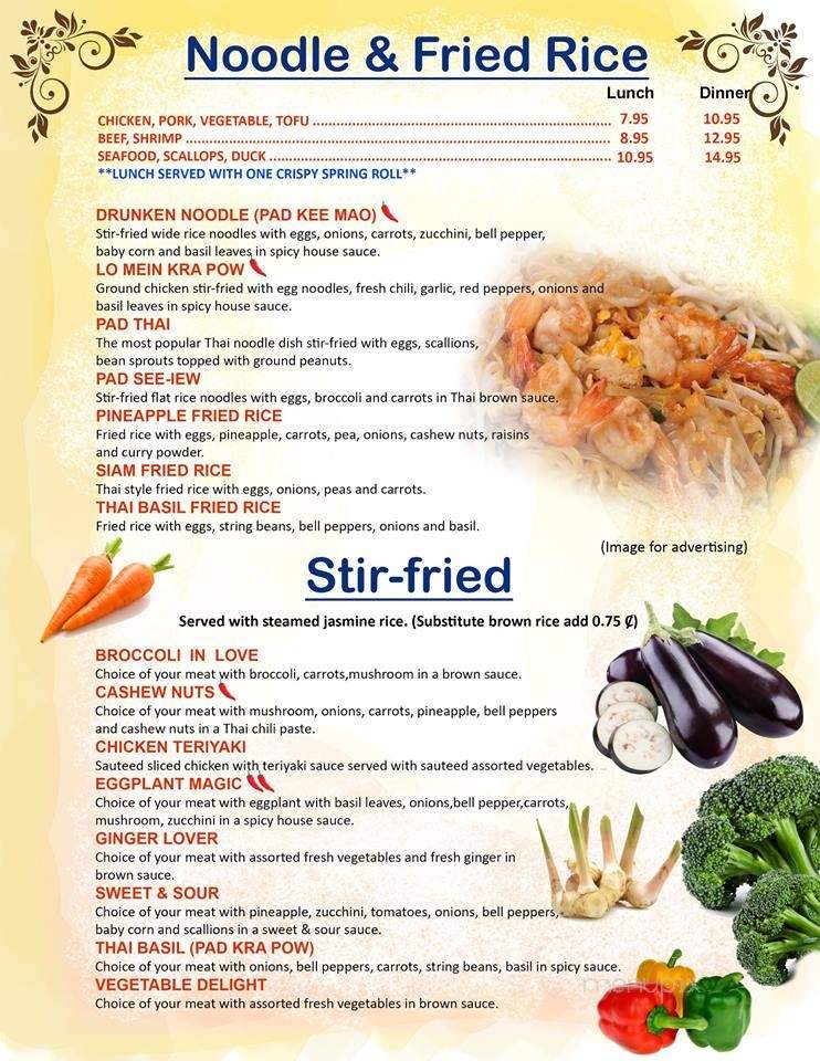 Siam Corner - Windsor, CT menu_pic
