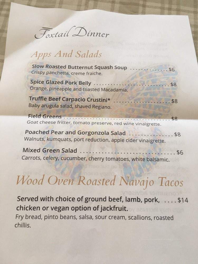 Foxtail Fine Catering and Cafe - Winsted, CT menu_pic