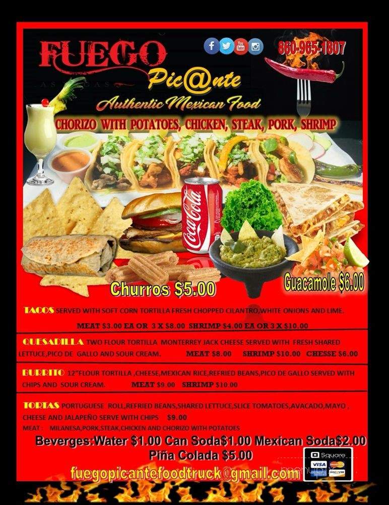 Fuego Picante - Hartford, CT menu_pic