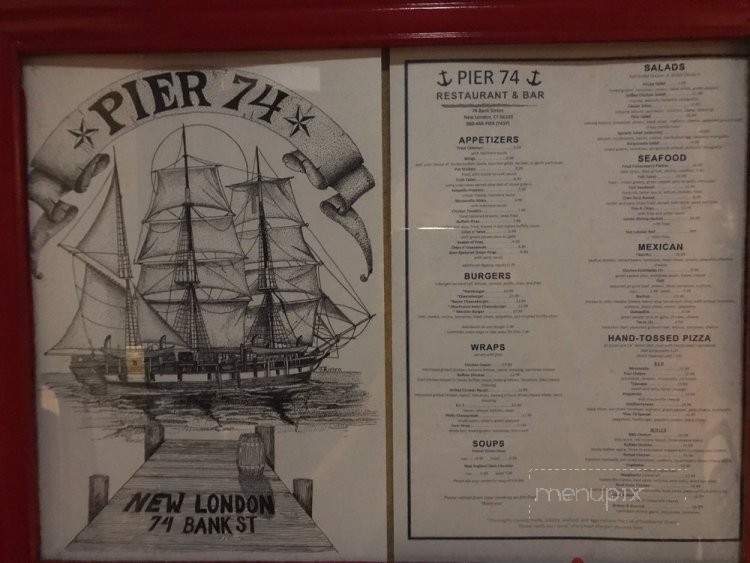Pier 74 - New London, CT menu_pic