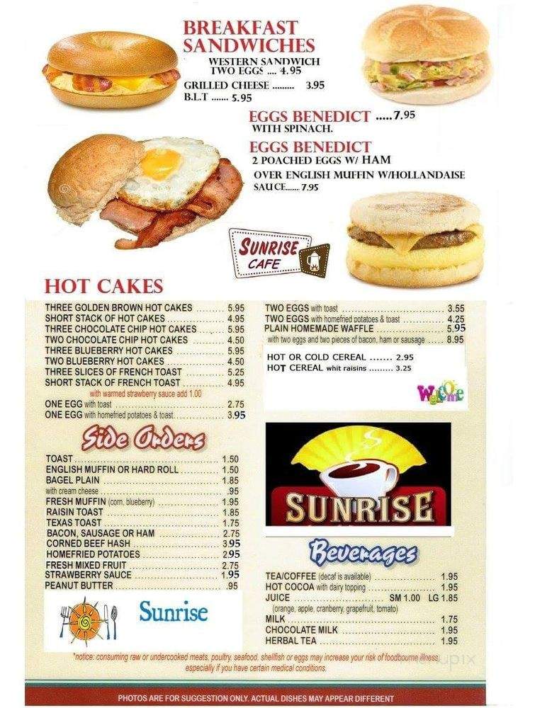 Sunrise Cafe - New London, CT menu_pic