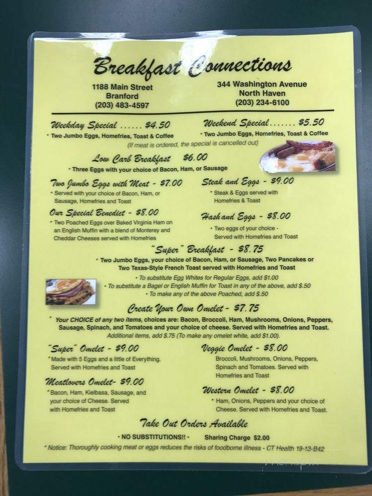 Breakfast Connections - North Haven, CT menu_pic