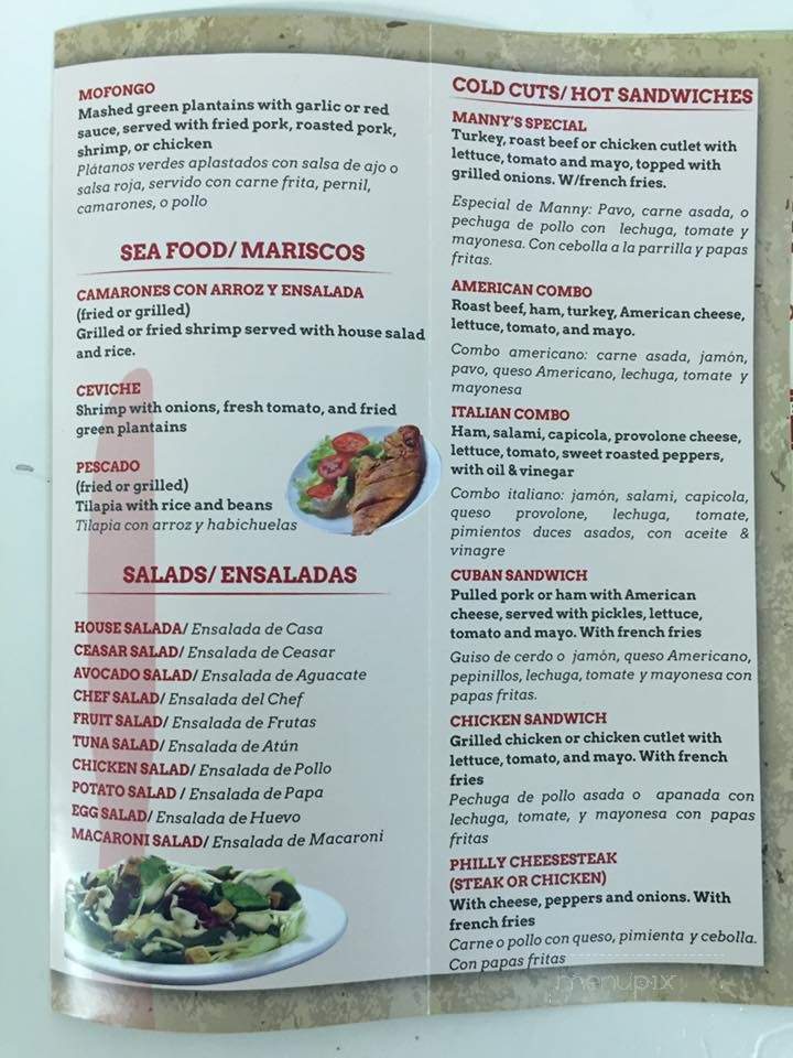 Manny's Deli - Norwalk, CT menu_pic