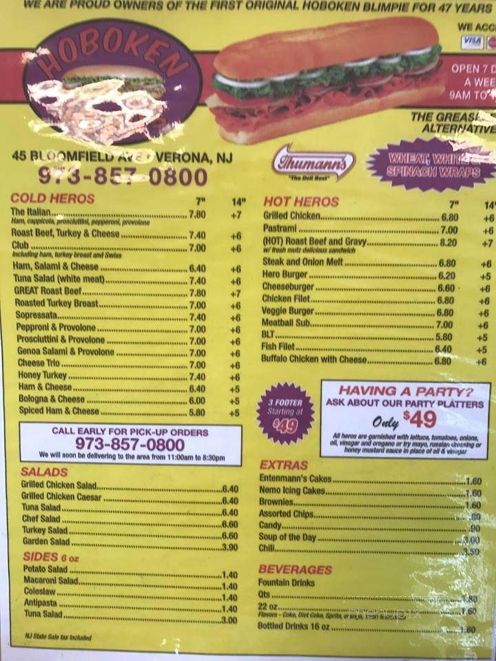Hoboken Heros - Verona, NJ menu_pic