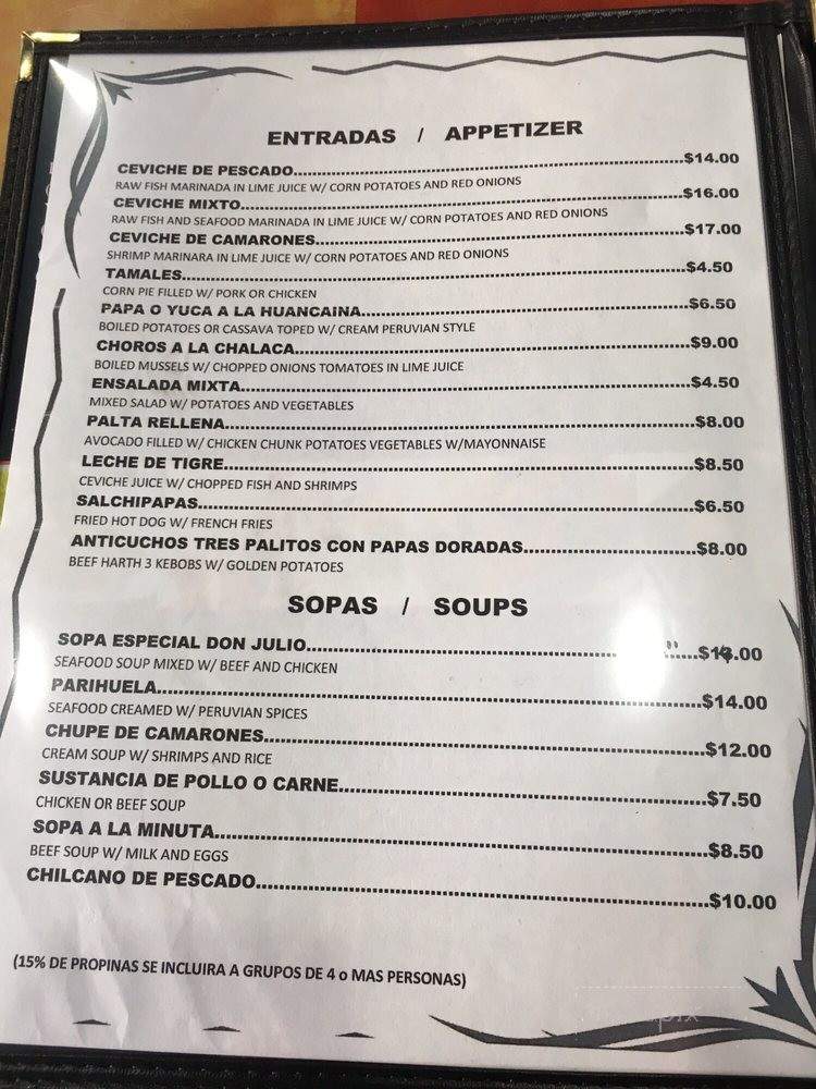 Don Julio Restaurant - Passaic, NJ menu_pic