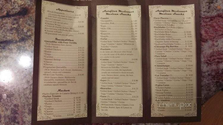 Chicazapa Mexican Restaurant - Union City, NJ menu_pic