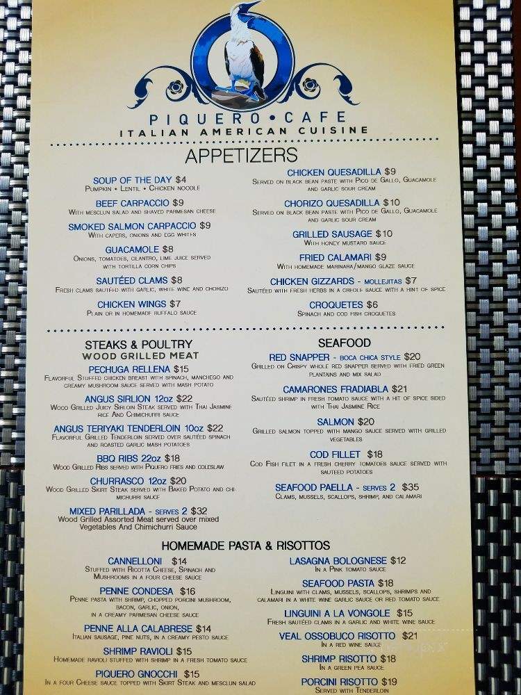 Piquero Cafe - Union City, NJ menu_pic