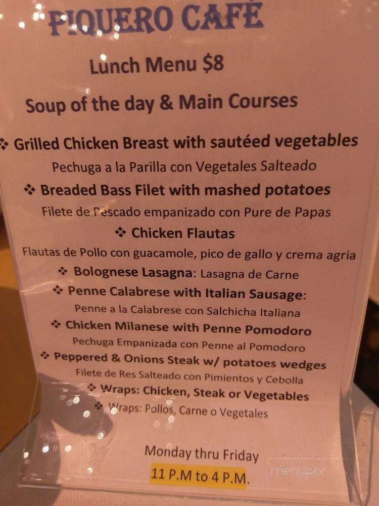 Piquero Cafe - Union City, NJ menu_pic