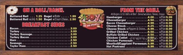 Four Boys Deli - Elizabeth, NJ menu_pic