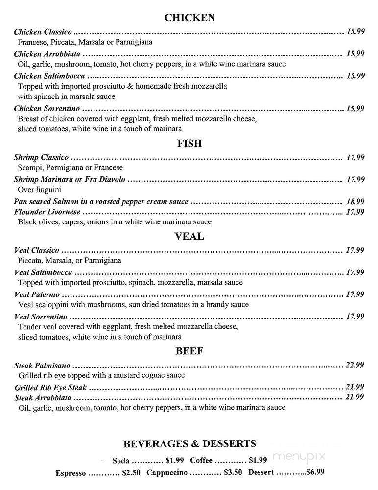 Cadore Italian Restaurant - Wanaque, NJ menu_pic