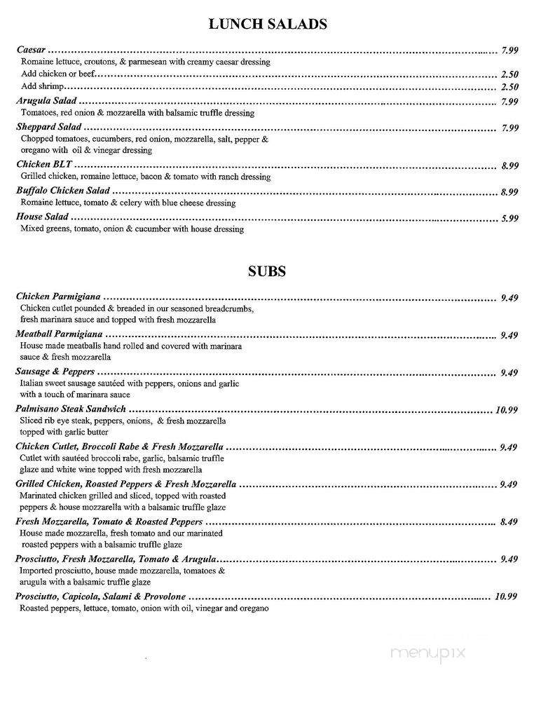 Cadore Italian Restaurant - Wanaque, NJ menu_pic