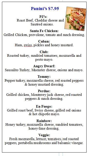 PJ's Cafe - Paterson, NJ menu_pic