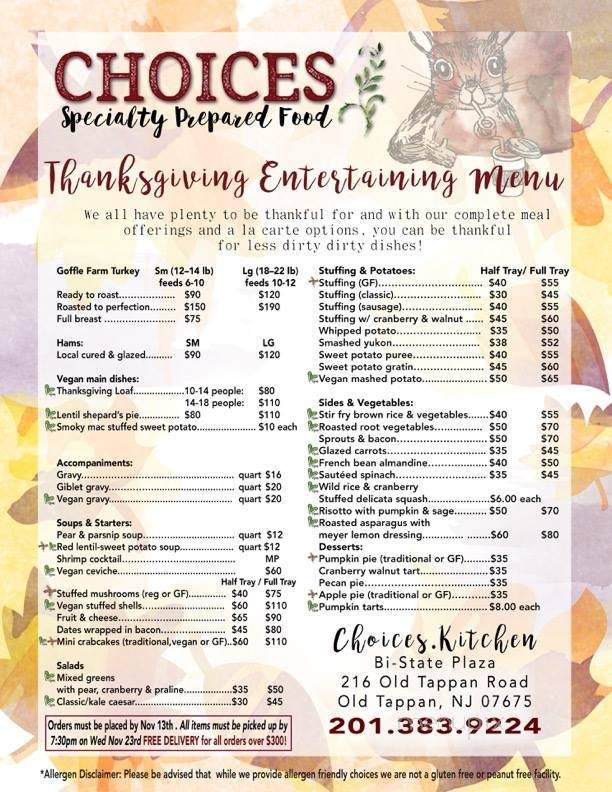 Choices A to Z - Westwood, NJ menu_pic