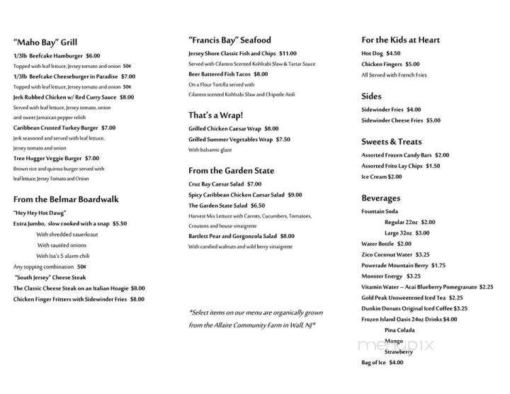 Cruz Bay Cafe - Belmar, NJ menu_pic