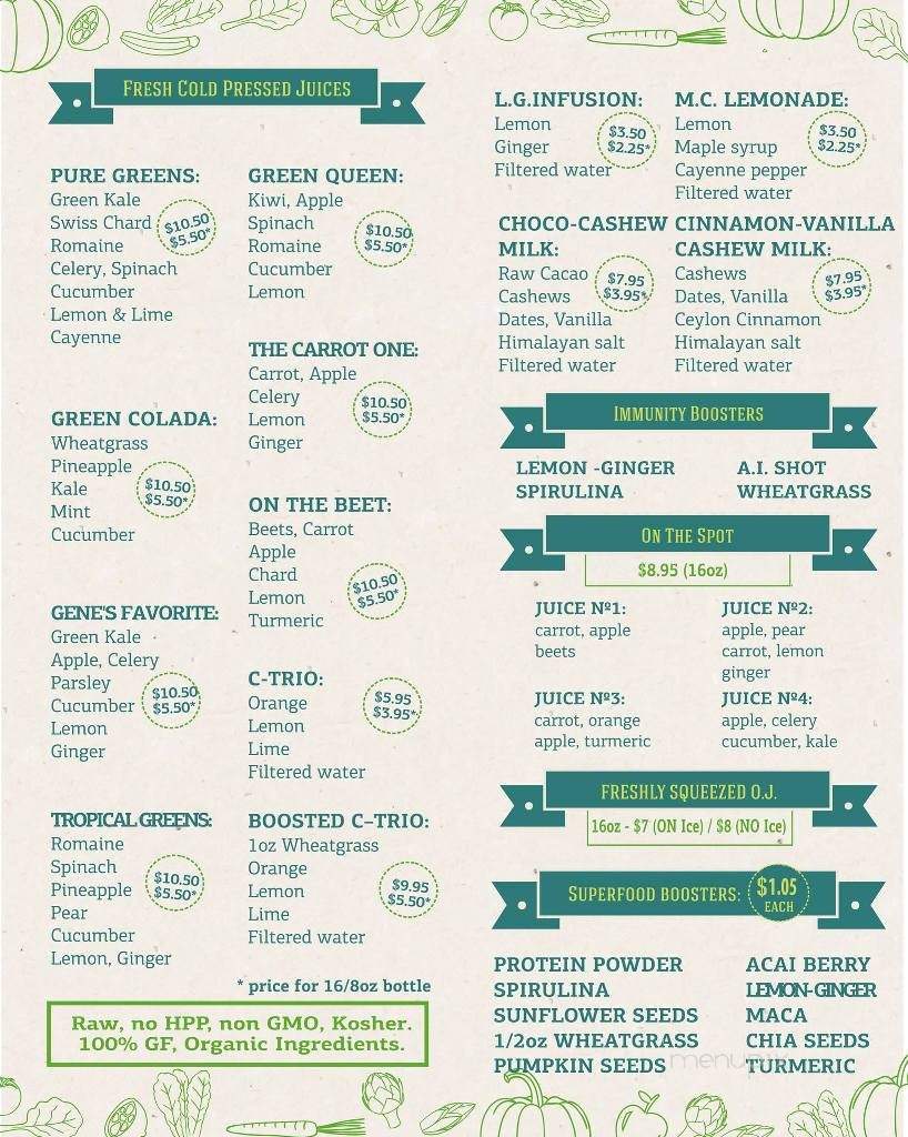 Green Point Juicery - Morristown, NJ menu_pic