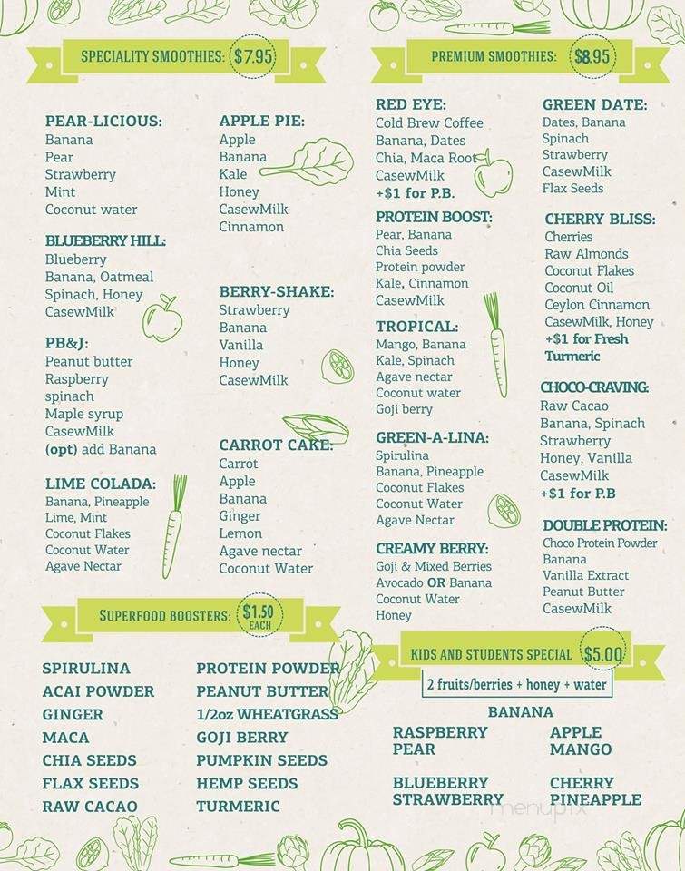 Green Point Juicery - Morristown, NJ menu_pic