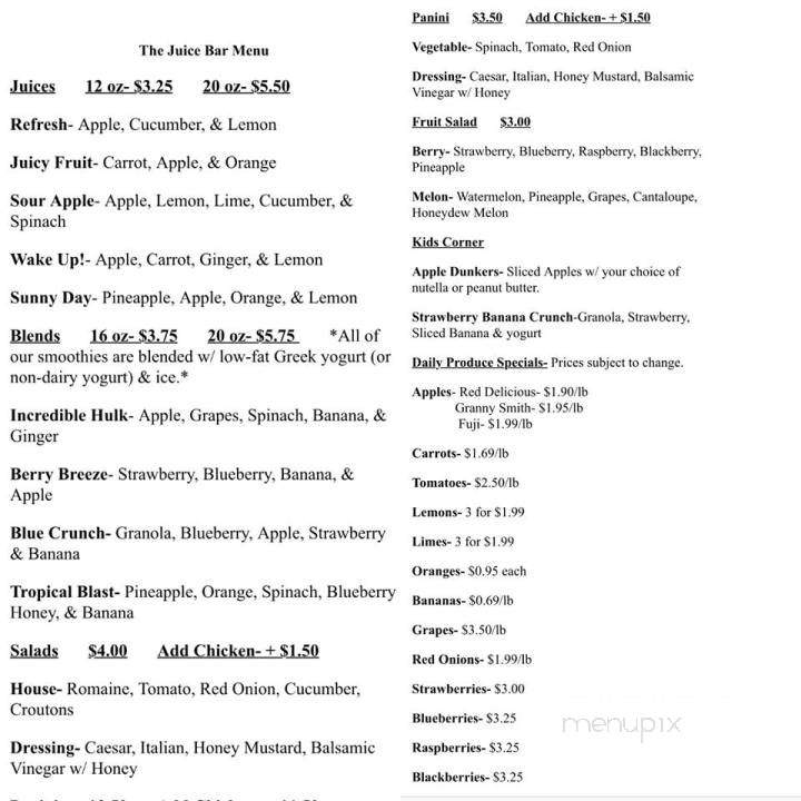 The Juice Bar - Merchantville, NJ menu_pic