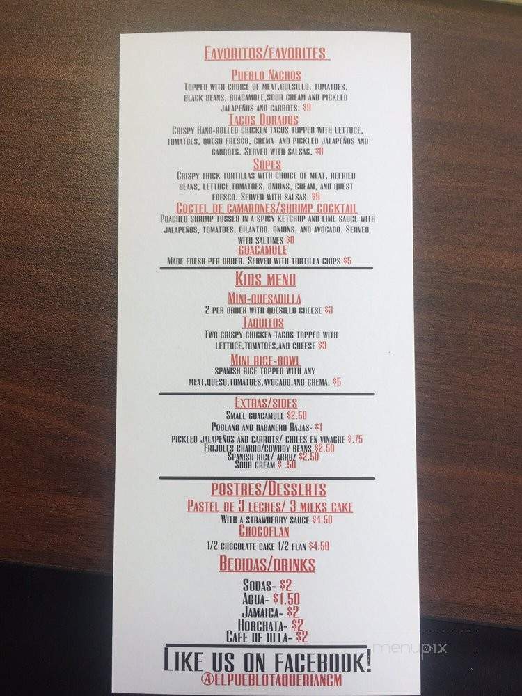 El Pueblo Taqueria - North Cape May, NJ menu_pic