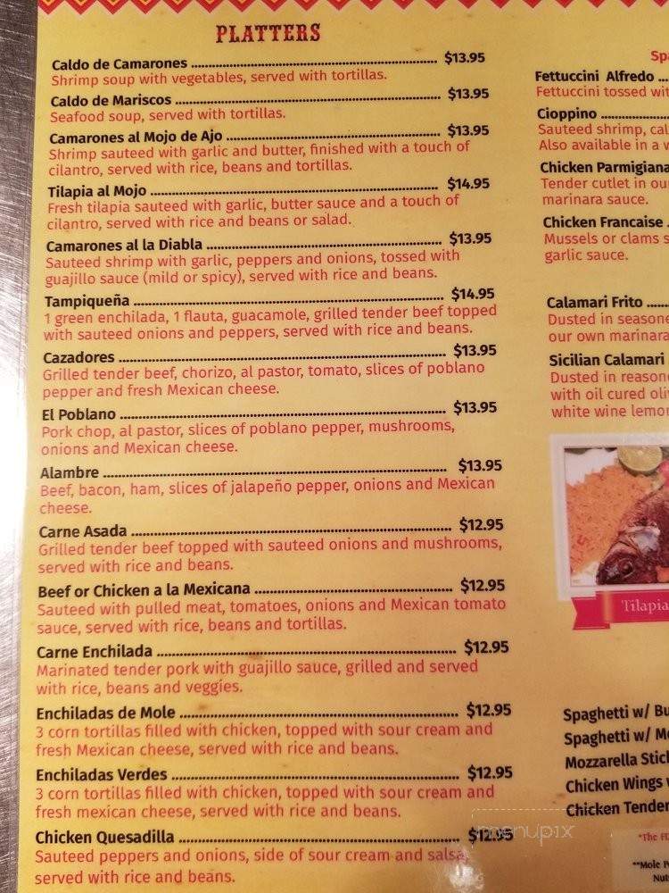 Cazadores Mexican Restaurant - Somers Point, NJ menu_pic