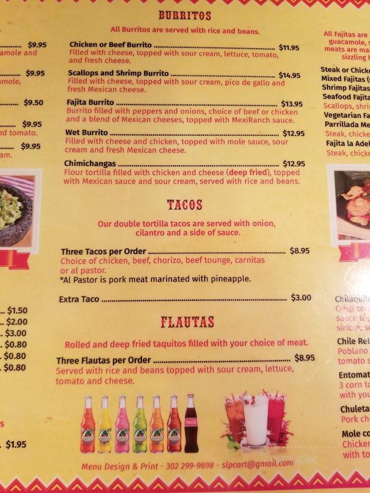 Cazadores Mexican Restaurant - Somers Point, NJ menu_pic