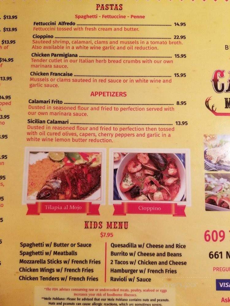 Cazadores Mexican Restaurant - Somers Point, NJ menu_pic