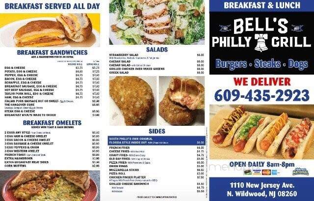 Bell's Philly Grill - North Wildwood, NJ menu_pic