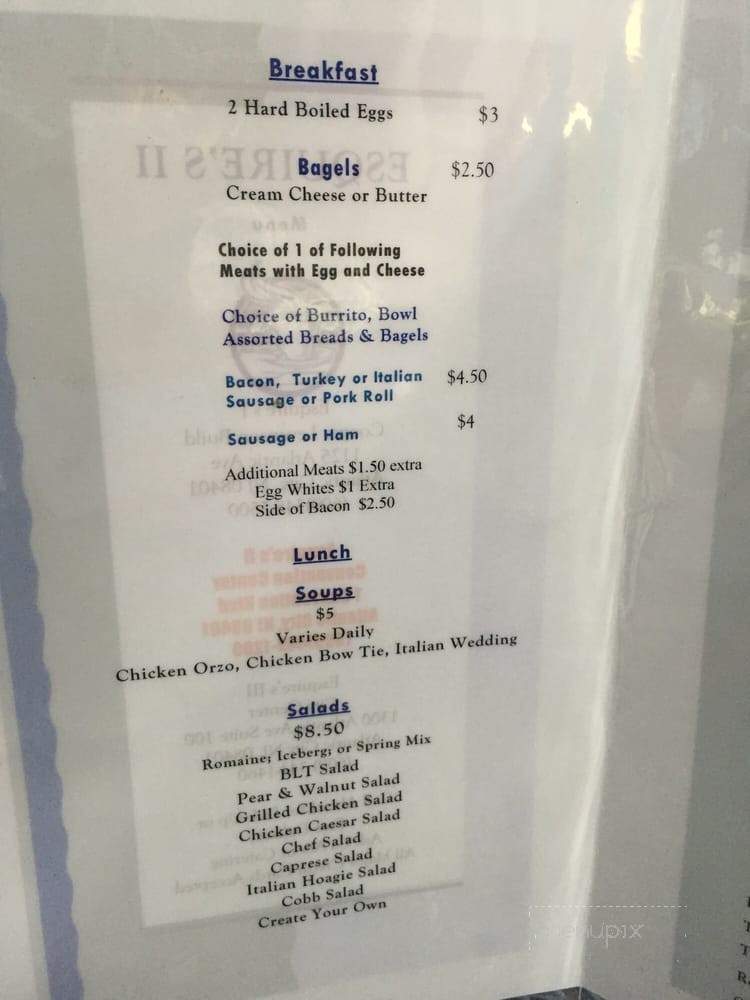 Esquires II - Atlantic City, NJ menu_pic