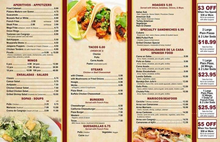 Don Julio's Bar & Grill - Trenton, NJ menu_pic