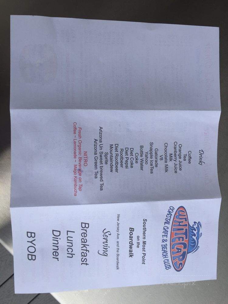 Whitecaps Coastal Cafe & Beach Club - Point Pleasant Beach, NJ menu_pic