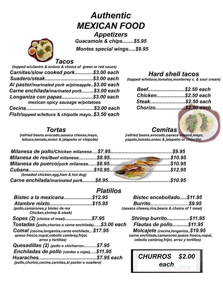 Montes Cafe - Seaside Park, NJ menu_pic