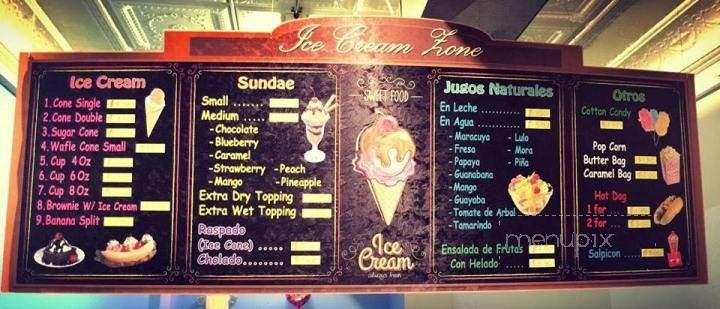 Ice Cream Zone - Bound Brook, NJ menu_pic