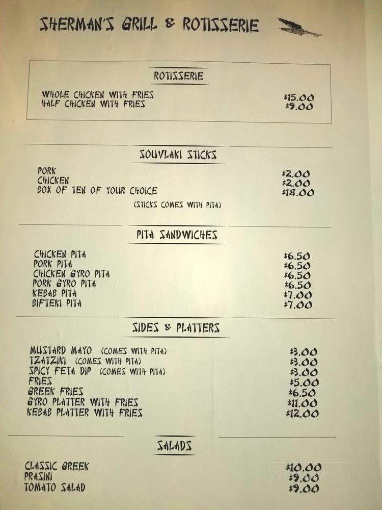 Sherman's - New York, NY menu_pic