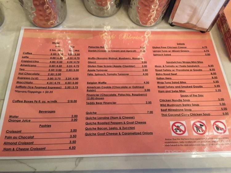 Cafe Bleriot XI - New York, NY menu_pic