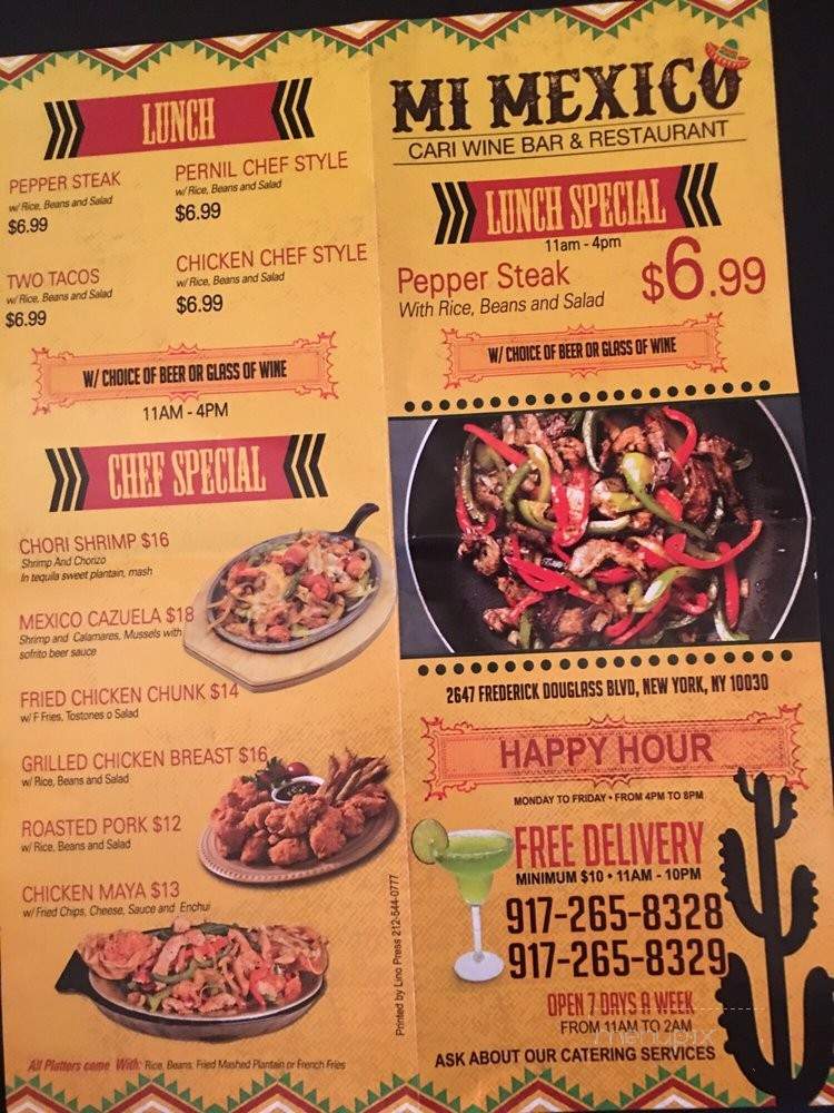 Mi Mexico Bar & Grill - New York, NY menu_pic