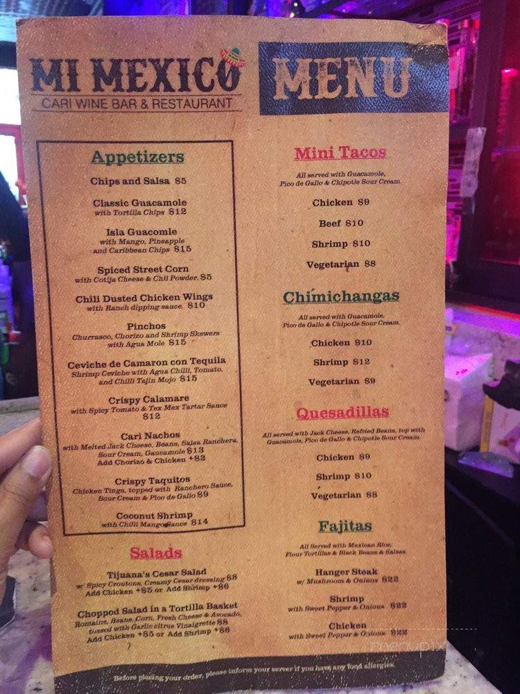 Mi Mexico Bar & Grill - New York, NY menu_pic