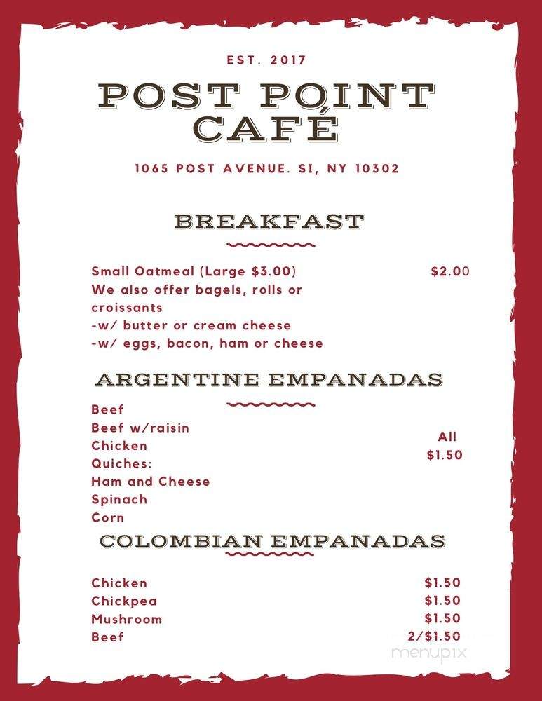 Post Point Cafe - Staten Island, NY menu_pic