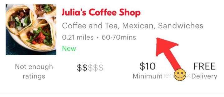 Julia's Coffee Shop - Bronx, NY menu_pic
