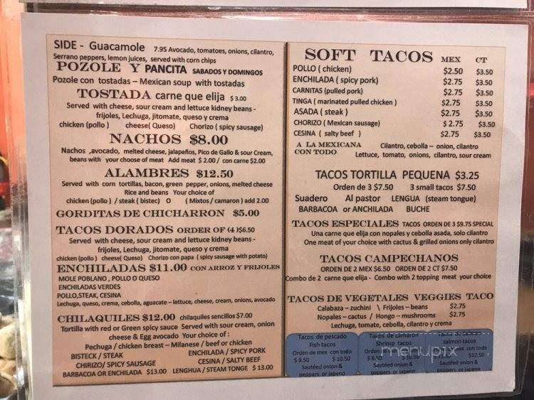 Taqueria Huarache - Bronx, NY menu_pic