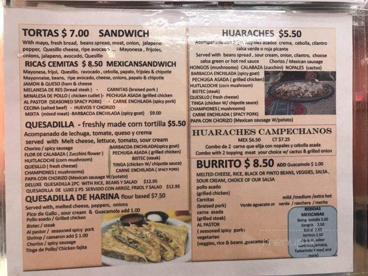 Taqueria Huarache - Bronx, NY menu_pic