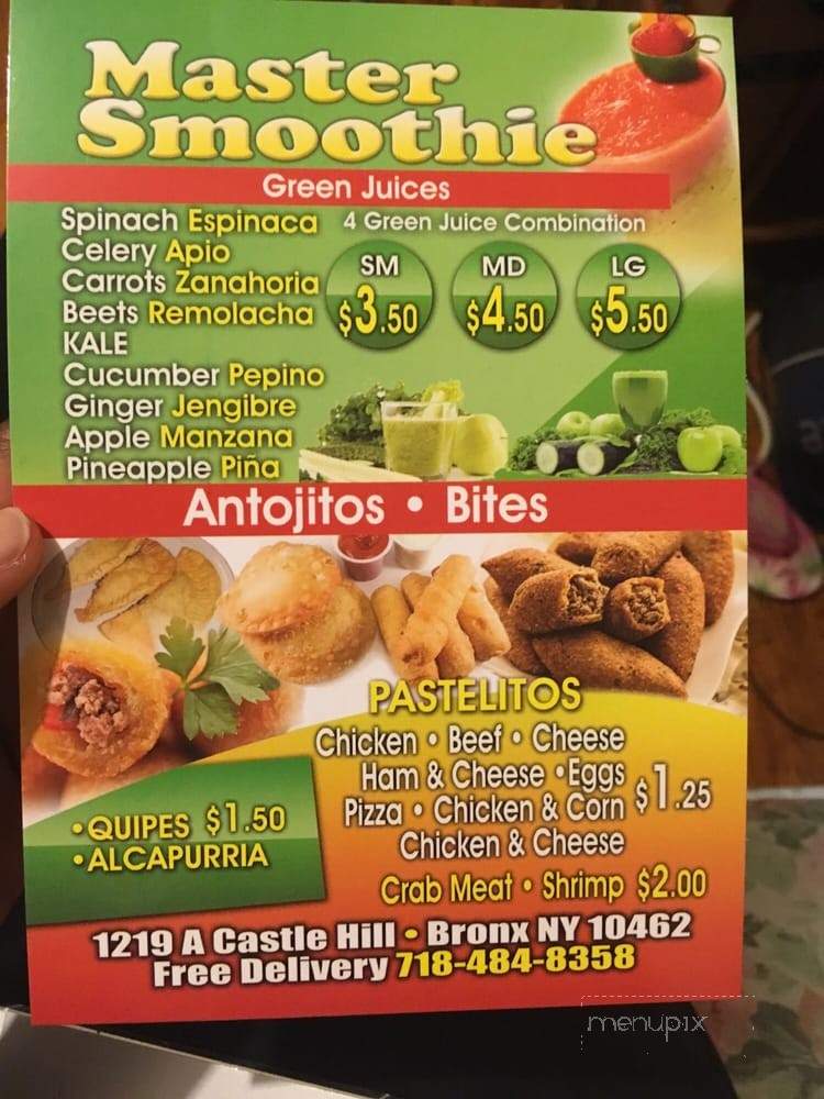 Master Smoothie - Bronx, NY menu_pic