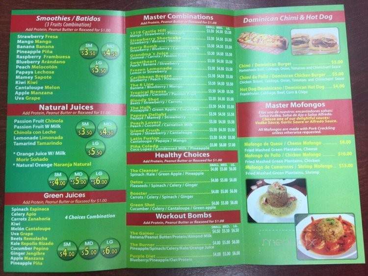 Master Smoothie - Bronx, NY menu_pic