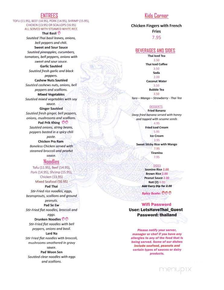 Let's Have Thai - Mahopac, NY menu_pic