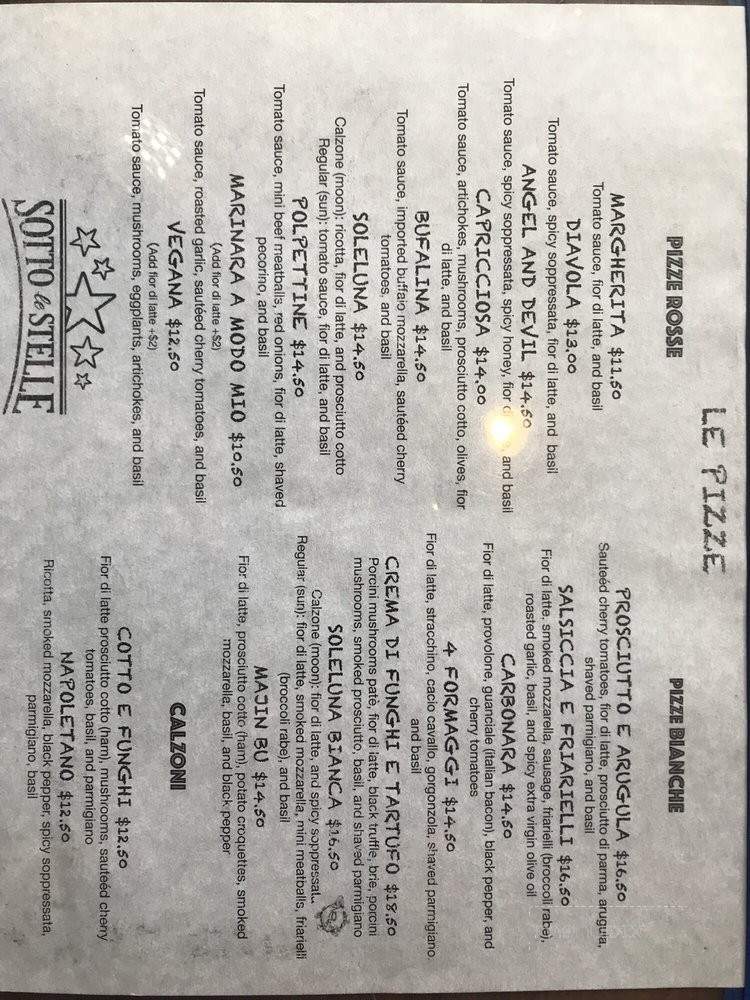 Sotto Le Stelle - Sunnyside, NY menu_pic