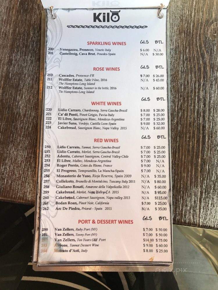 Kilo Astoria - Astoria, NY menu_pic