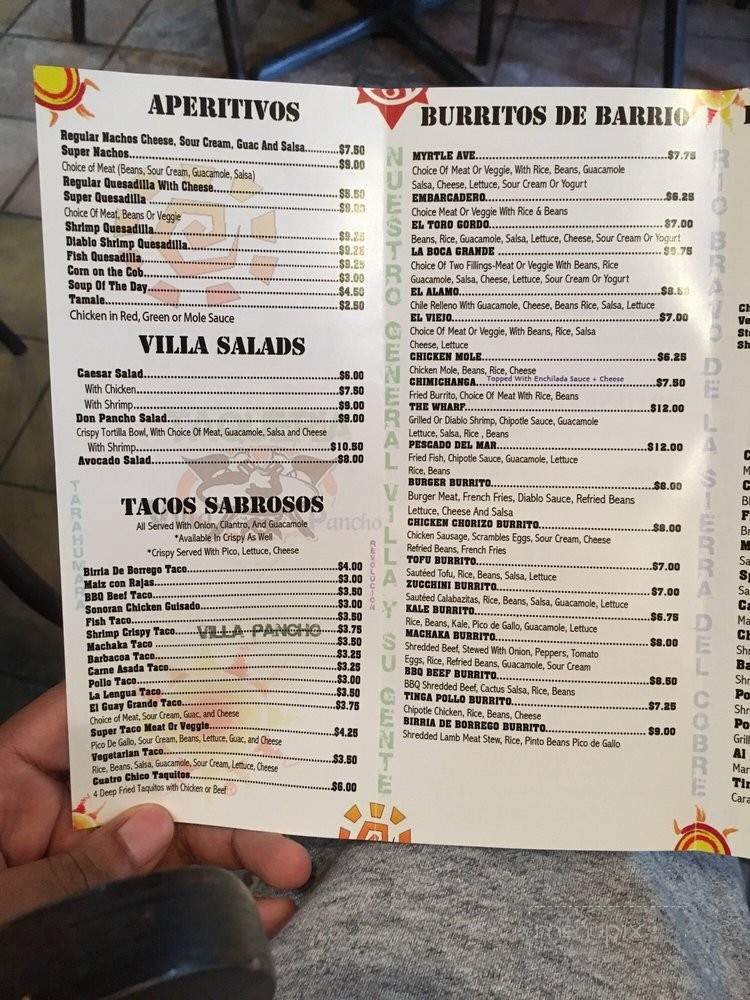 Villa Pancho Taqueria - Brooklyn, NY menu_pic