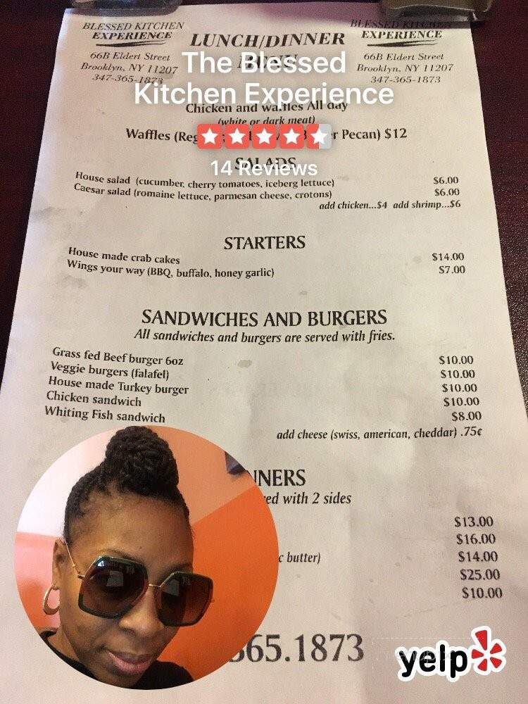 The Blessed Kitchen Experience - Brooklyn, NY menu_pic