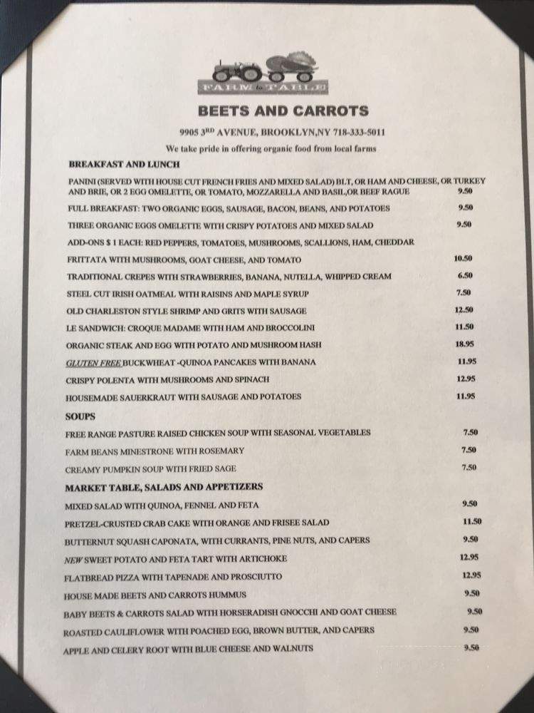 Beets and Carrots - Brooklyn, NY menu_pic