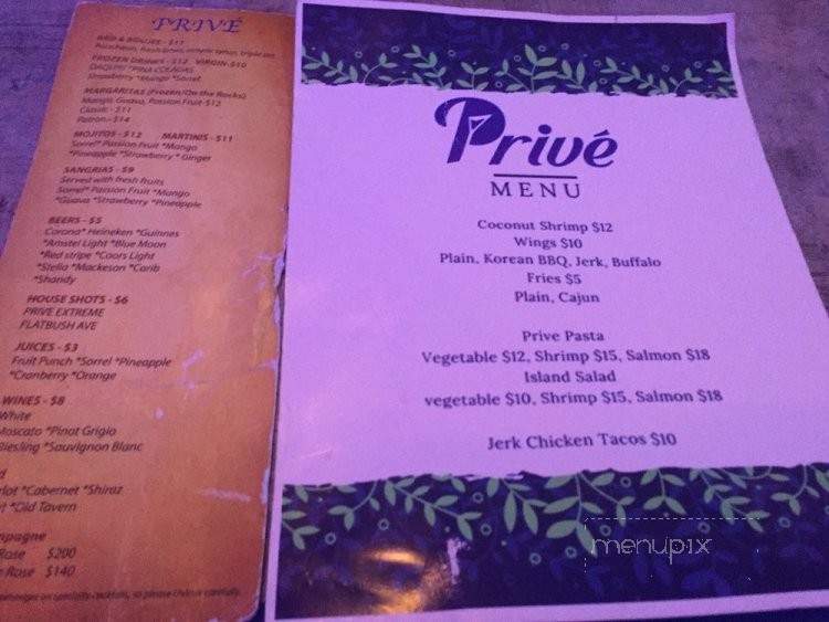 Prive Bklyn Lounge - Brooklyn, NY menu_pic